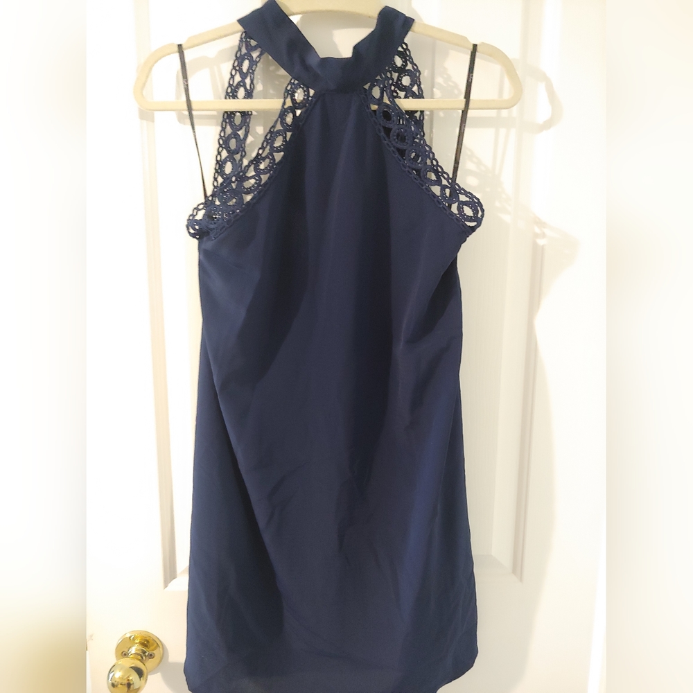 Navy Halter Dress